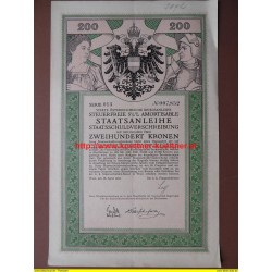 Vierte Österreichische Kriegsanleihe  Nr. 007,852 / 1916