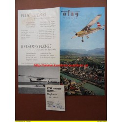 Prospekt öfag Flugdienst mit Flugkarte 1962 