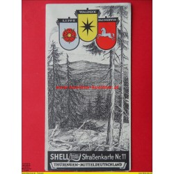 Shell Straßenkarte Reisedienst Nr. 11 Thüringen - Mitteldeutschland