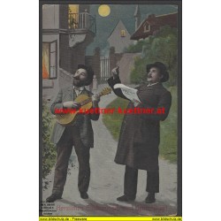 AK - Herzlichen Glückwunsch - Straßenmusikanten (1913)