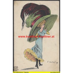 AK - Modekarte - Hüte (1909) 
