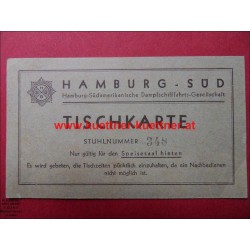 Tischkarte Hamburg-Südamerikanische Dampfschifffahrts-Gesellschaft