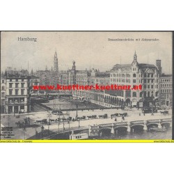 AK - Hamburg - Reesendammbrücke mit Alsterarcaden (HH)