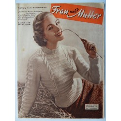 Modezeitschrift Frau und Mutter 1957 Zweites Septemberheft mit Arbeitsbogen4