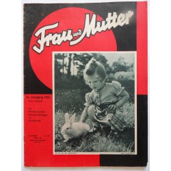 Modezeitschrift Frau und Mutter 1955 Erstes Aprilheft mit Schnittbogen1